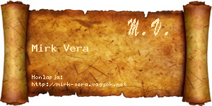 Mirk Vera névjegykártya